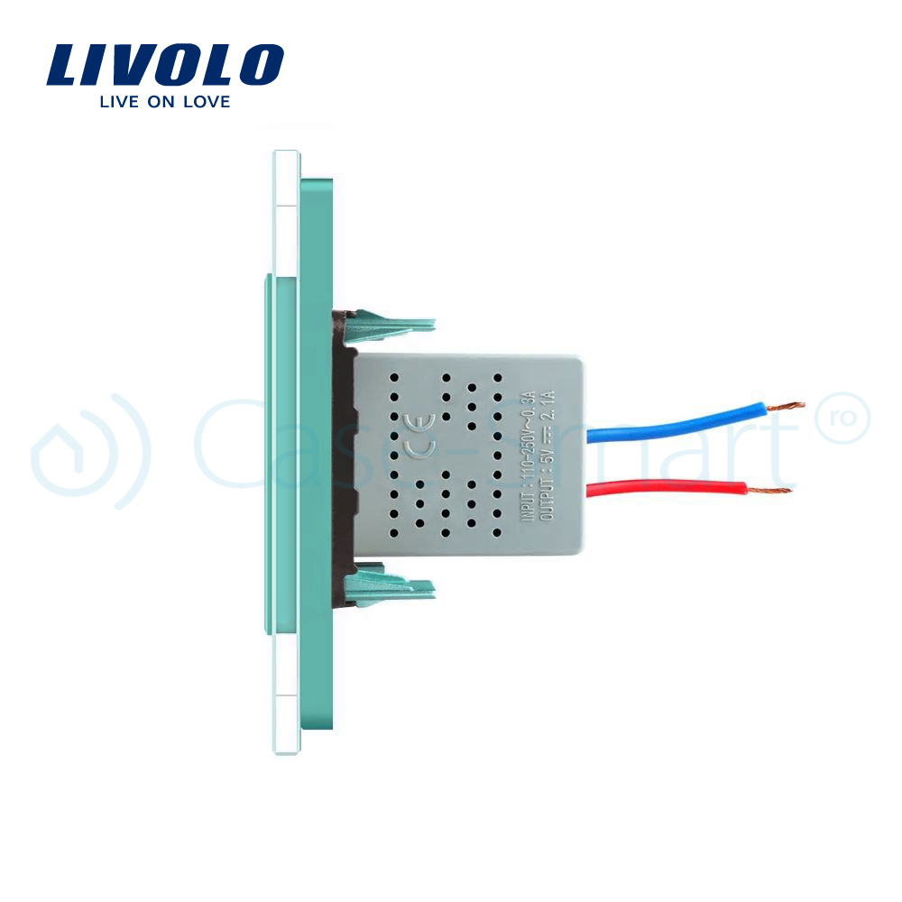 Priza USB Livolo cu Rama Sticlă - imagine 11