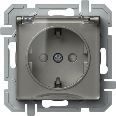 Priza SCHUKO TEM LOGIQ 1P 16A Titan+Transparent