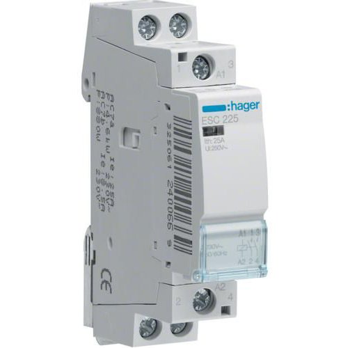 Contactor modular Hager ESC225, 25A, 2NO, 230V