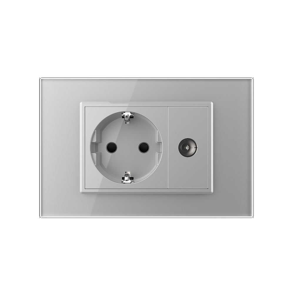 Priză Sticlă Livolo cu TV, Schuko - imagine 14