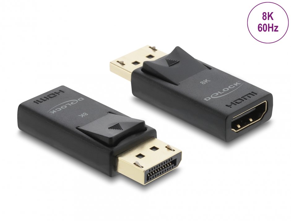 Adaptor activ Delock DisplayPort la HDMI 8K 60Hz HDR
