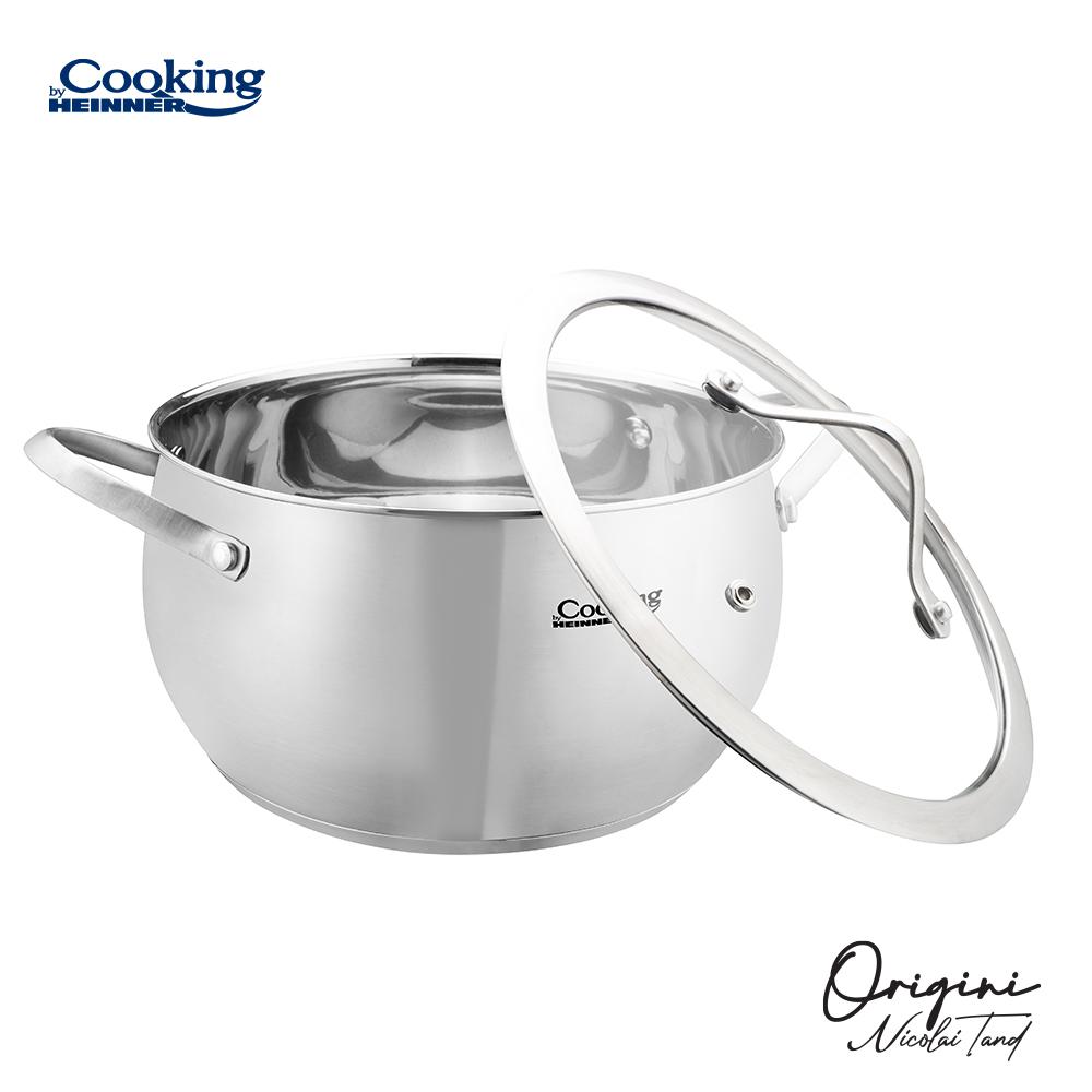 Semioală Inox cu Capac 4.3L Heinner - Bază Inducție 5 Straturi - imagine 2