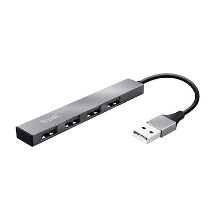 Hub USB Trust Halyx 4 Porturi Argintiu - Aluminiu Compact - imagine 2