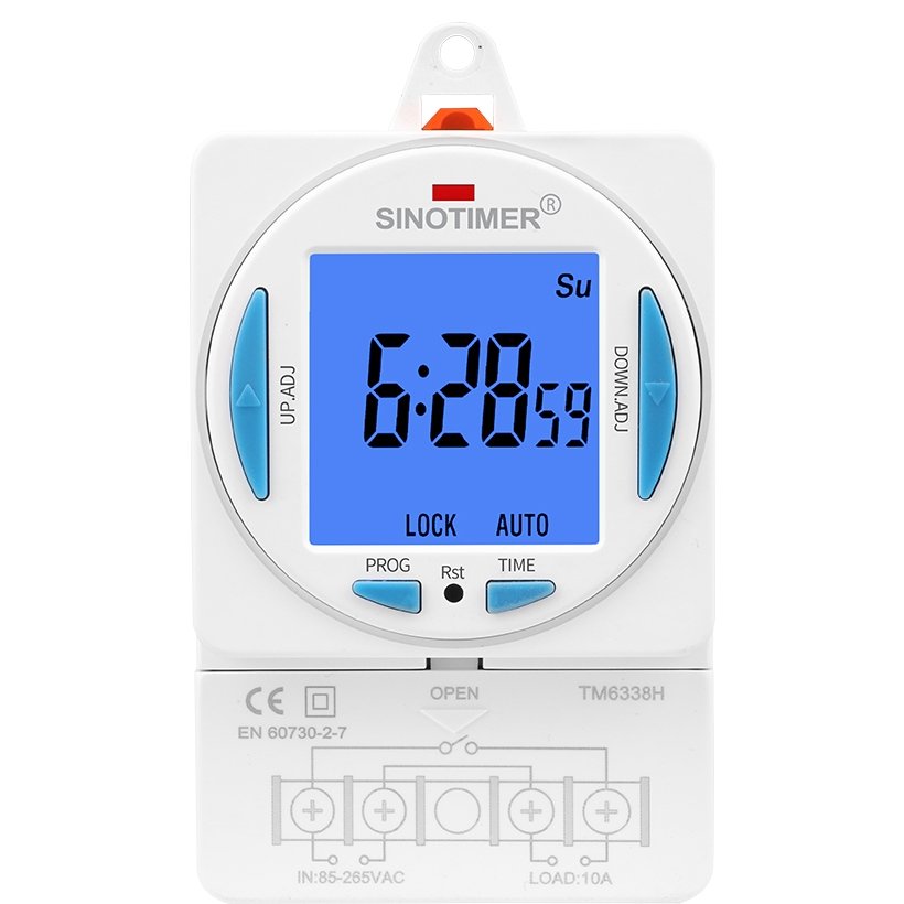 Timer Digital Sinotimer 24H, LCD, TM6339H-30D