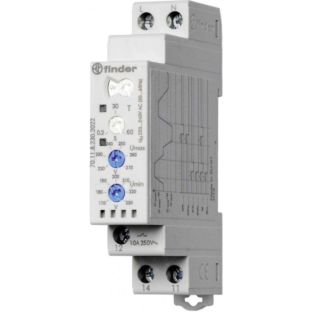 Releu Supraveghere Tensiune Finder 10A, Reglabil