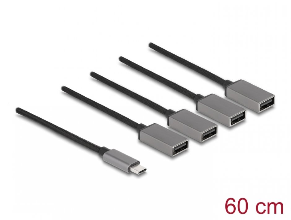 Hub USB-C la 4x USB-A Delock, 0.6m