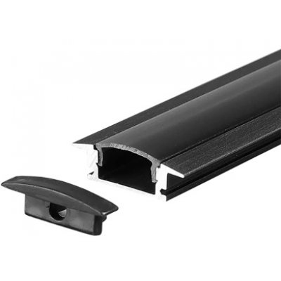 Profil Aluminiu Banda LED 2M Negru V-TAC