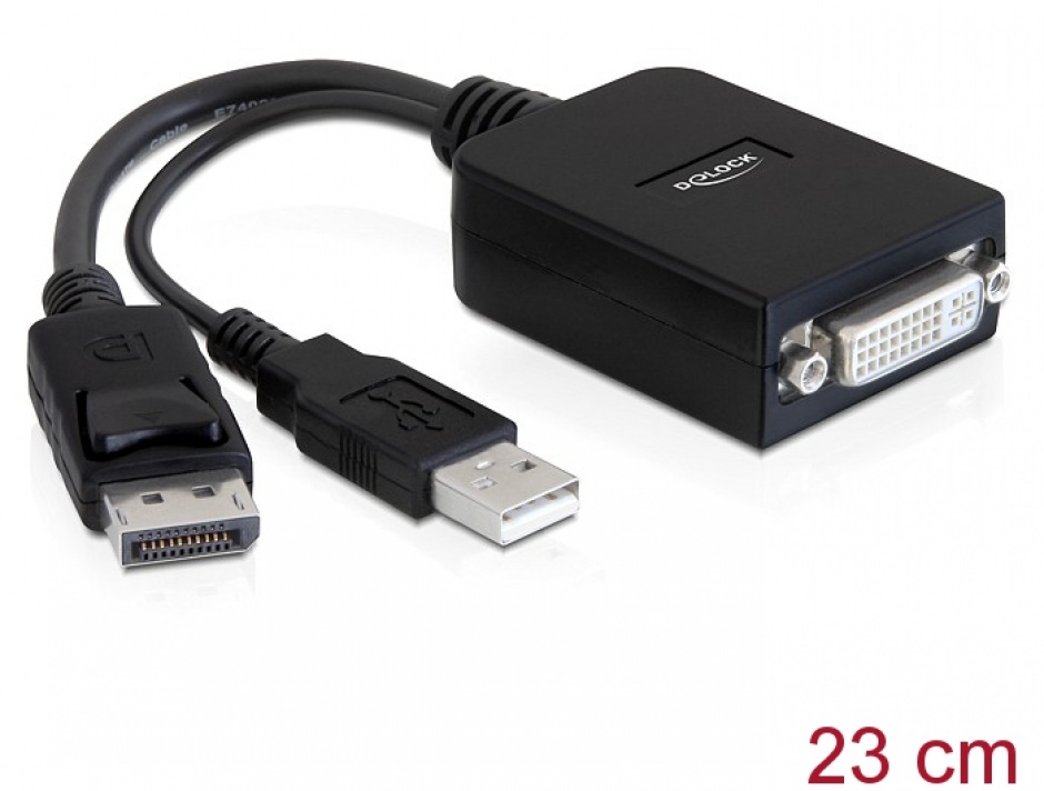 Adaptor DisplayPort la DVI-D Activ Delock 61855