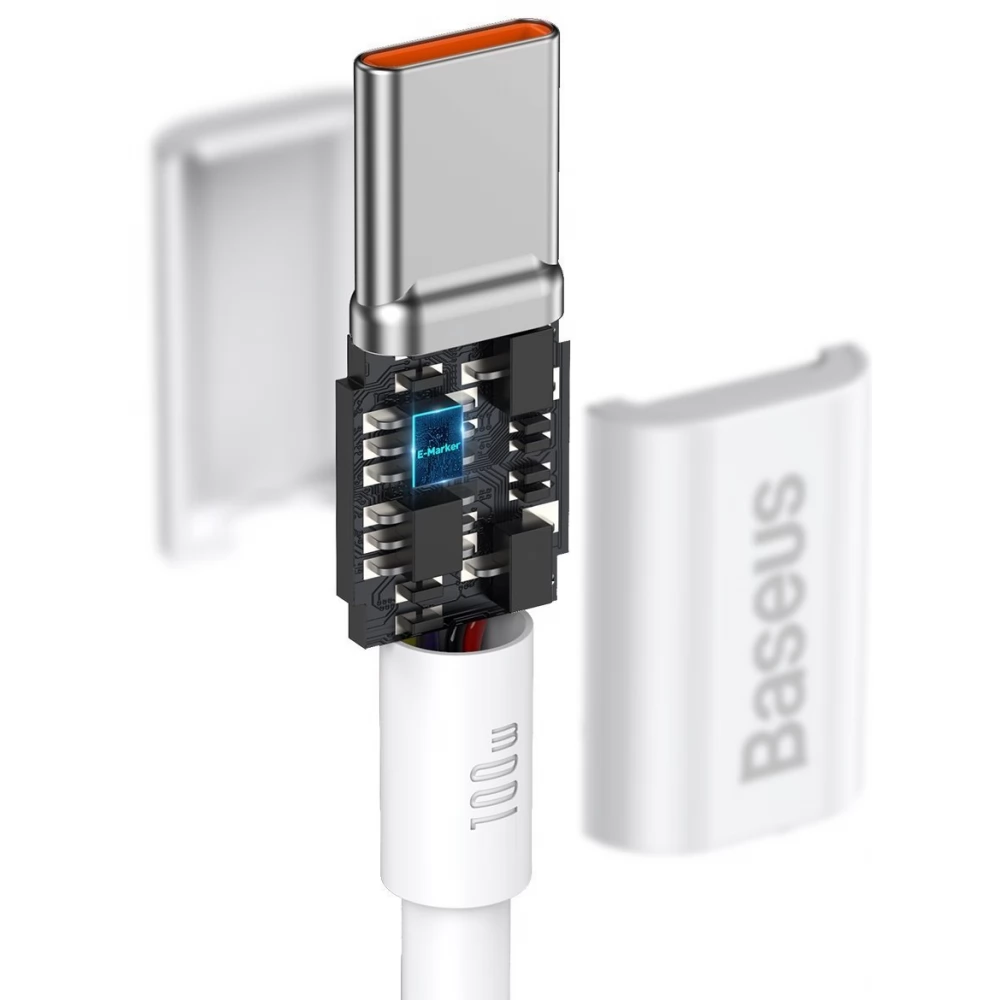 Cablu USB-C Baseus 66W Încărcare Rapidă, 1m, Alb - imagine 6