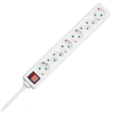 Prelungitor V-TAC 8 căi cu întrerupător, 1.5m