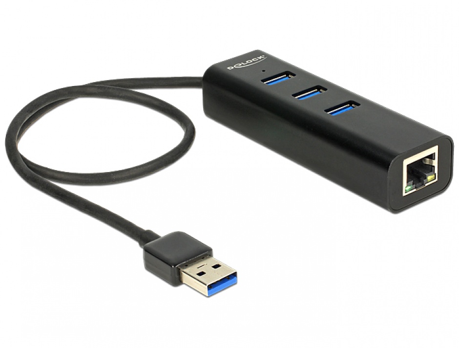 Hub USB 3.0 + Gigabit LAN Delock 62653