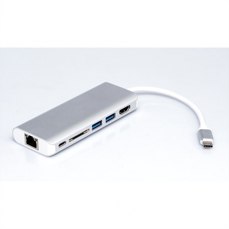 Docking Station USB-C Roline 4K HDMI, Gigabit