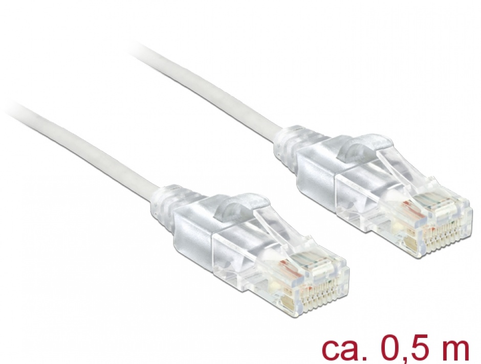 Cablu RJ45 Cat.6 UTP Slim 0.5m, Delock