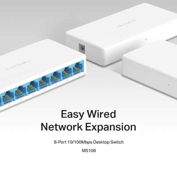 Switch Mercusys MS108 8 Porturi 10/100 Mbps - Rețea Stabilă - imagine 2