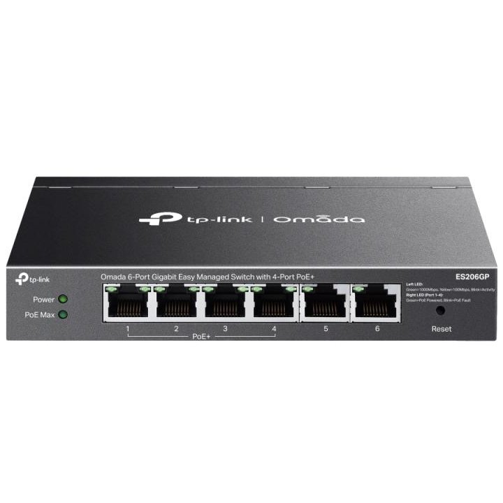 Switch TP-Link ES206GP, 10 Porturi Gigabit, 123W PoE+
