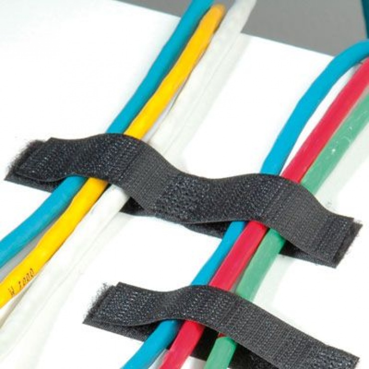 Banda Velcro Dubla Neagra 20x100mm, Autoadeziva