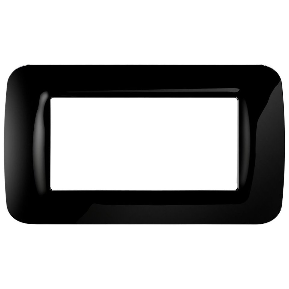 Rama 4 module Gewiss TOP GW22514, Negru