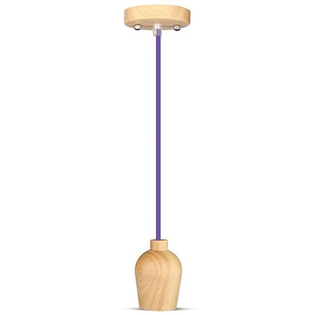 Pendul Tavan Lemn Violet V-TAC E27, Design Modern
