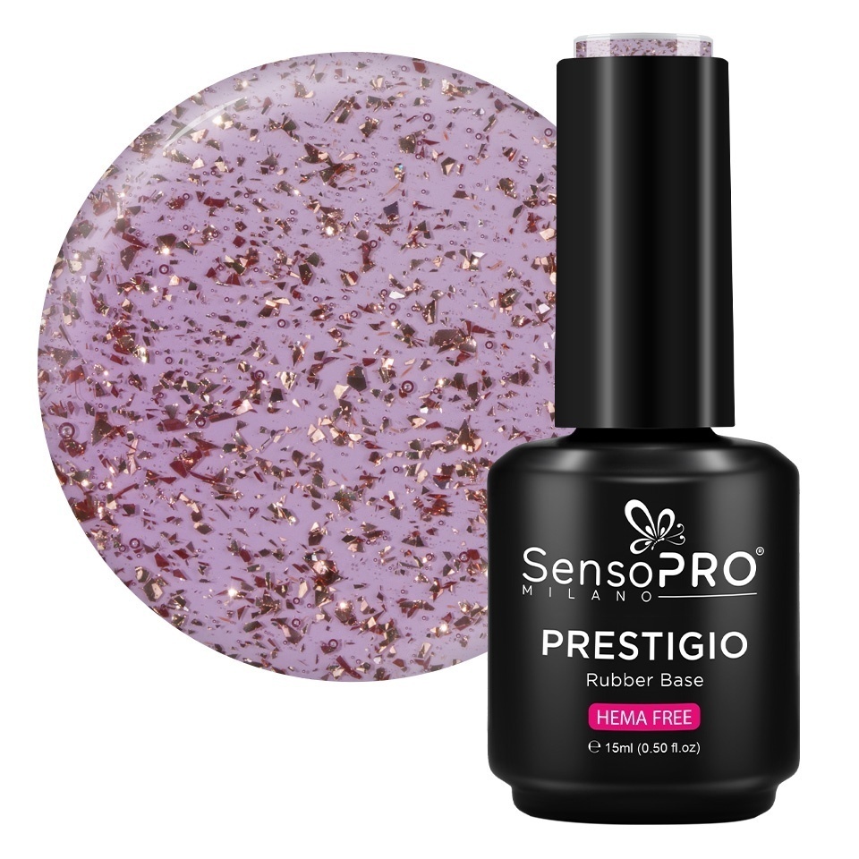 Rubber Base SensoPRO Milano Orchid Gold 15ml, Hema Free