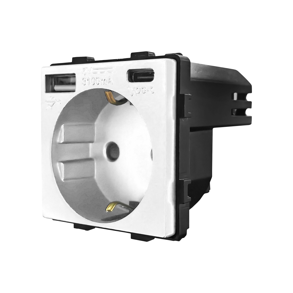 Modul Priza + USB-A + USB-C 20W LUXION