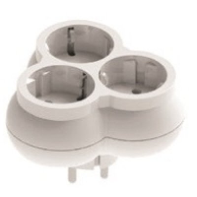 Triplu stecher cu CP Ovivo OV00762, 220-240V, alb