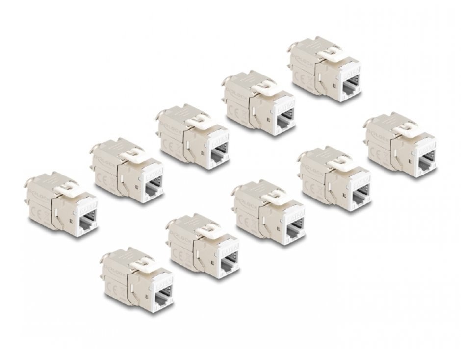 Set 10 Module Keystone RJ45 LSA Cat.6A Delock Toolfree