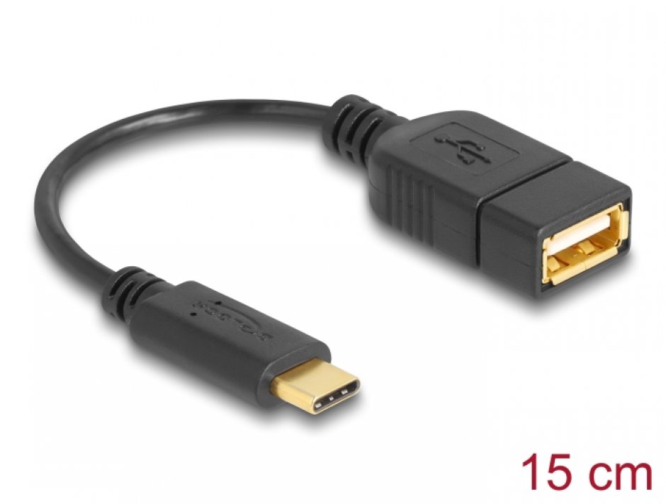 Adaptor USB C la USB 2.0, Delock 15cm