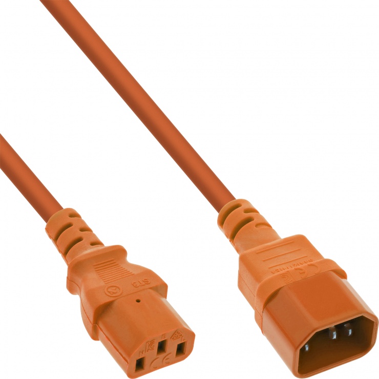 Cablu Prelungitor C13-C14 1.5m Orange Inline
