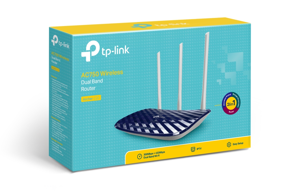 Router WiFi TP-LINK Archer C20 AC750 Dual-Band - Semnal Stabil - imagine 4