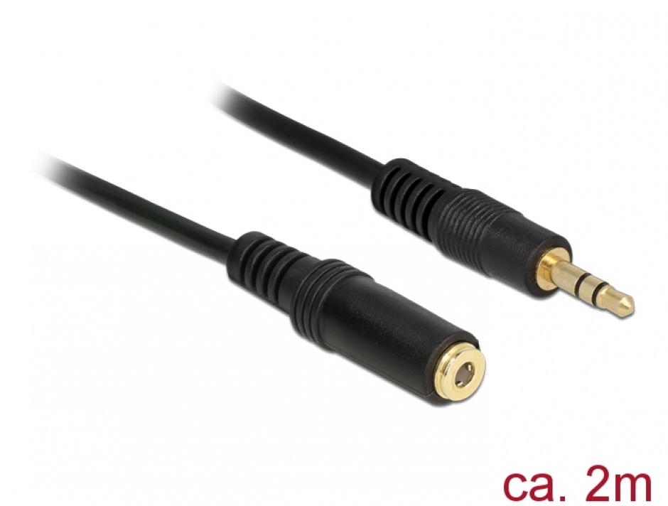 Delock 83766 Cablu Audio 3.5mm 2m Negru