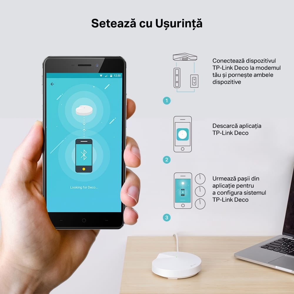 TP-Link Deco M5 Mesh Wi-Fi AC1300 - 2 Unități, Acoperire Completă - imagine 8