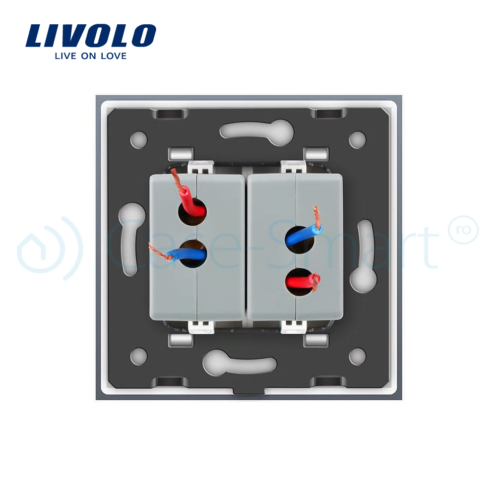 Priza Dubla USB Livolo cu Rama Sticla - imagine 4