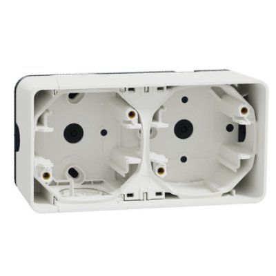 Cadru orizontal 2 posturi Mureva Schneider IP55 alb