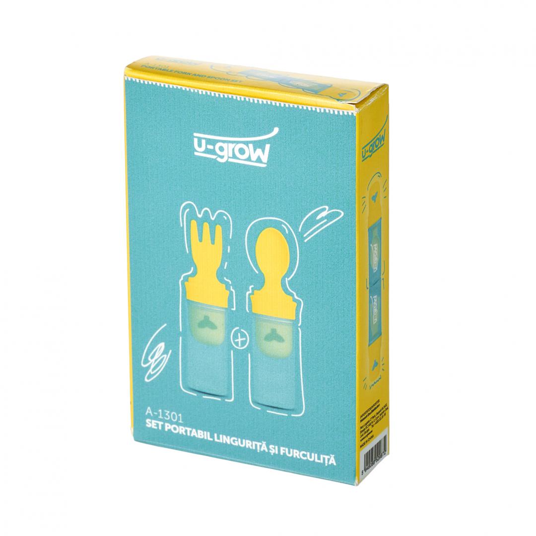Set Portabil Linguriță și Furculiță U-GROW A-1301 pentru Bebeluși - imagine 3