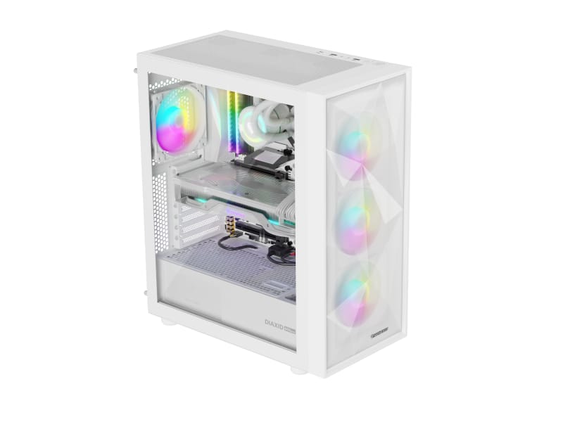 Carcasa Genesis DIAXID 605 ARGB Alb - Mid Tower cu Sticla - imagine 2