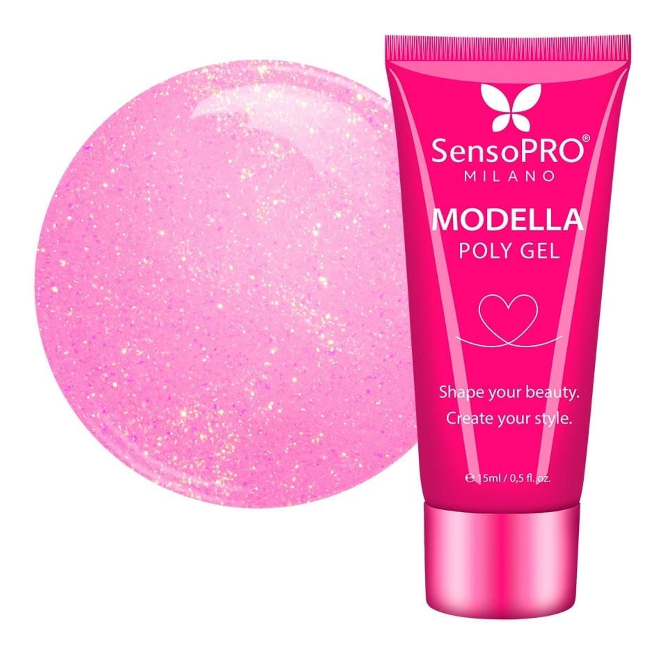 Polygel MODELLA SensoPRO Milano - Pink Bloom, 15ml