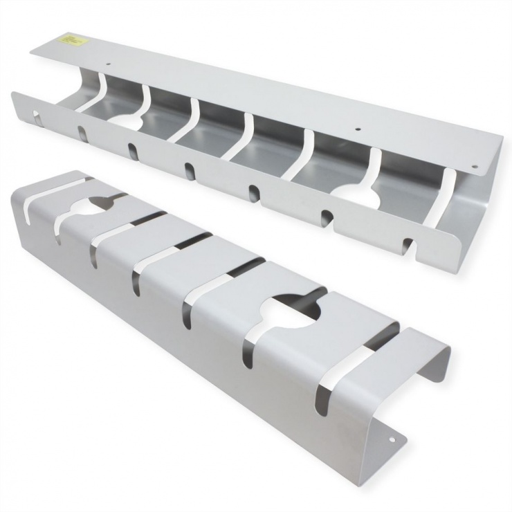 Organizator Cabluri Birou Roline Argintiu, Set 2 Buc - imagine 1