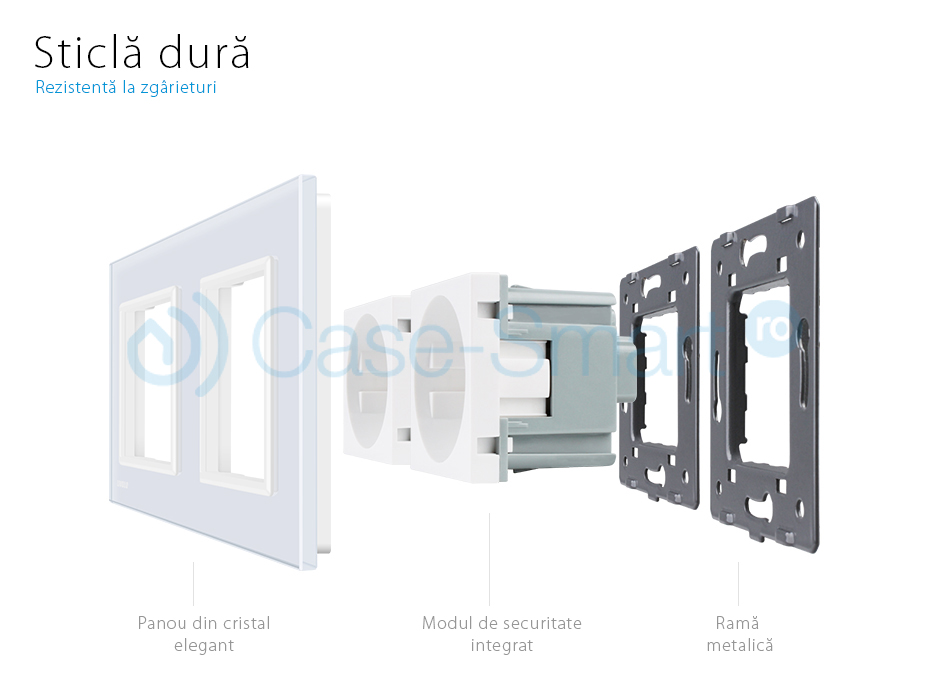 Priză Dublă Livolo cu Ramă Sticlă | Design Premium - imagine 2