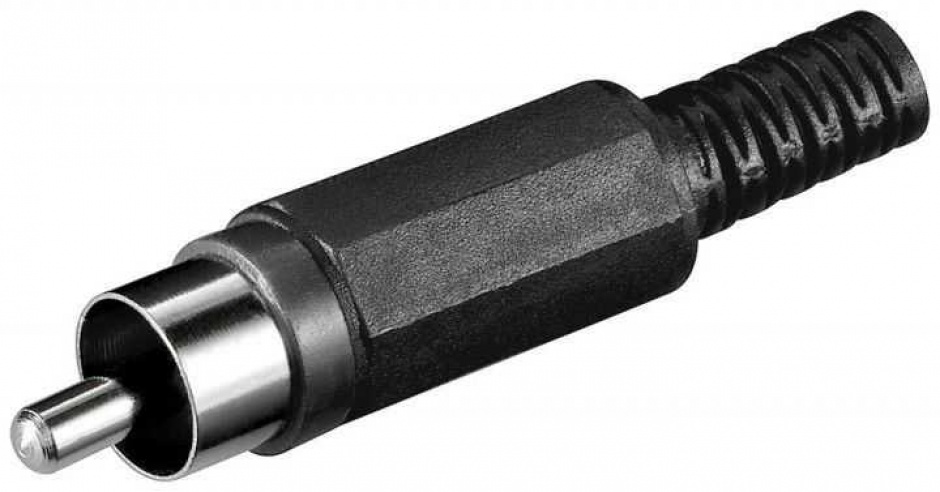 Mufă RCA Goobay cu protecție cablu negru