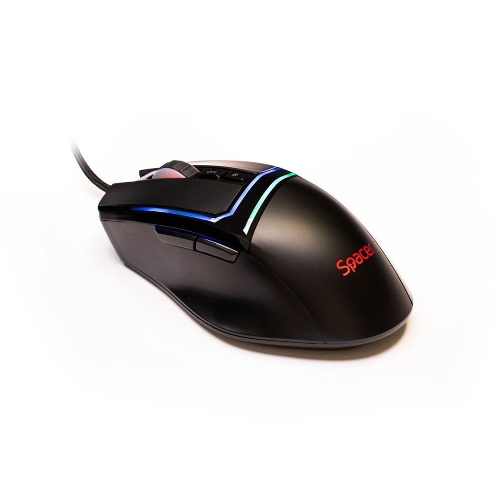 Mouse Gaming Spacer Alien Pro cu fir, 12000 DPI, RGB