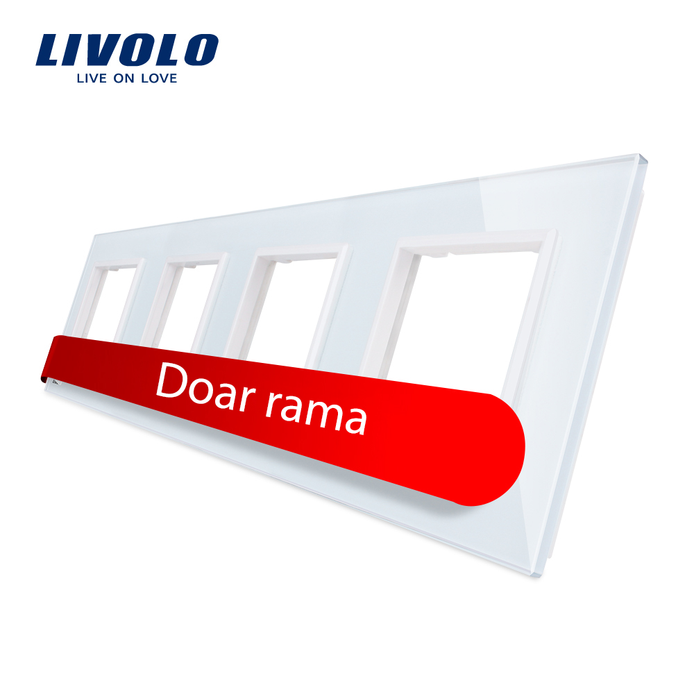 Rama Priză Cvadruplă Livolo, Sticlă Cristal