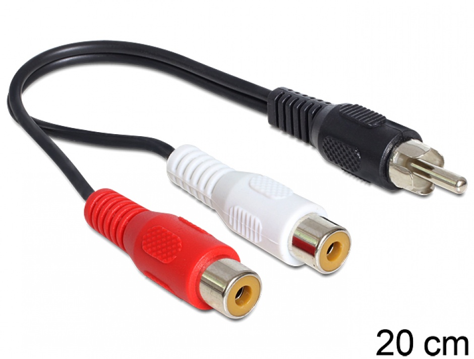 Cablu 2xRCA la RCA Delock 0.2m Stereo/Mono
