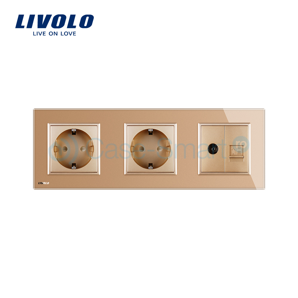 Priza Tripla Livolo Sticla: TV, Internet, 2xSchuko - imagine 19