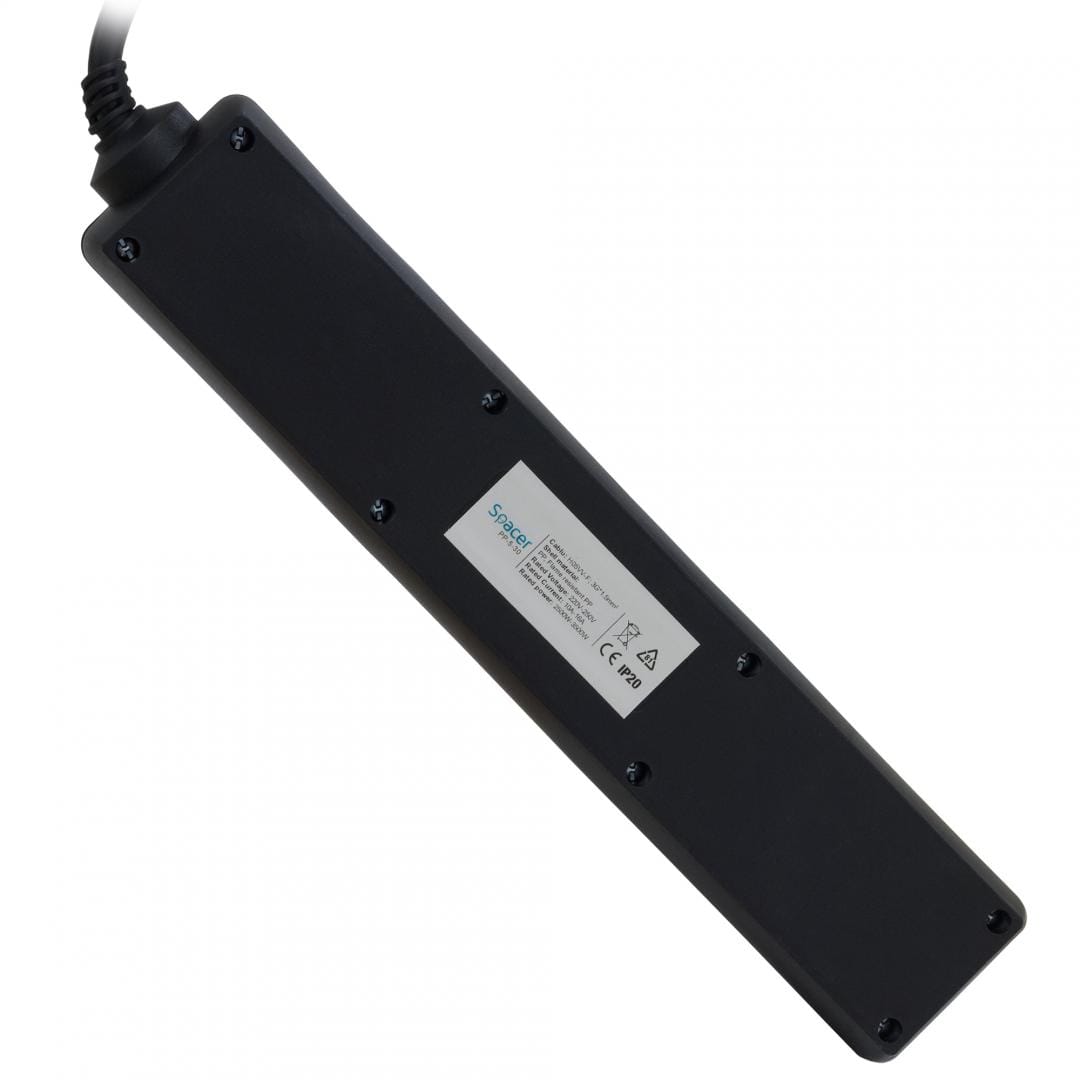 Prelungitor Spacer 5 Prize Schuko, 1.8m, 3500W - Negru - imagine 3