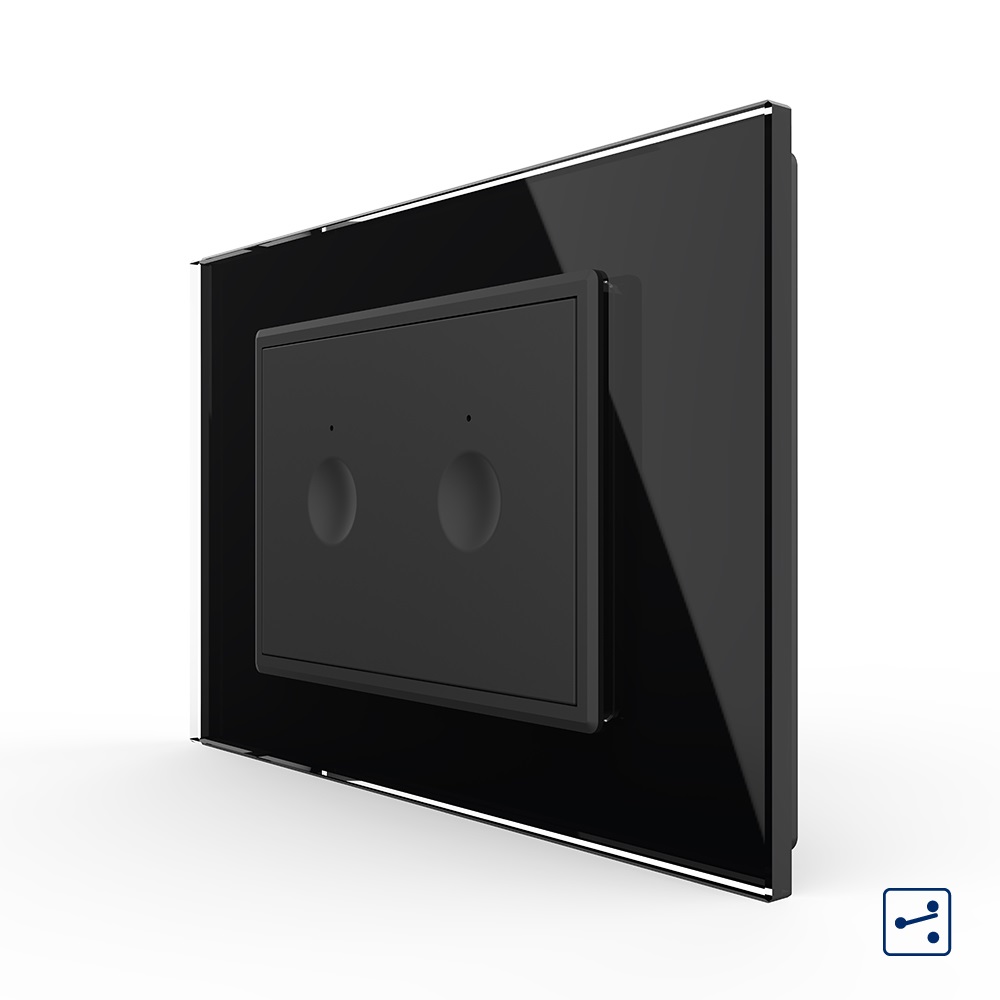Intrerupator Touch Dublu Livolo, Rama Sticla, Standard Italian - imagine 5