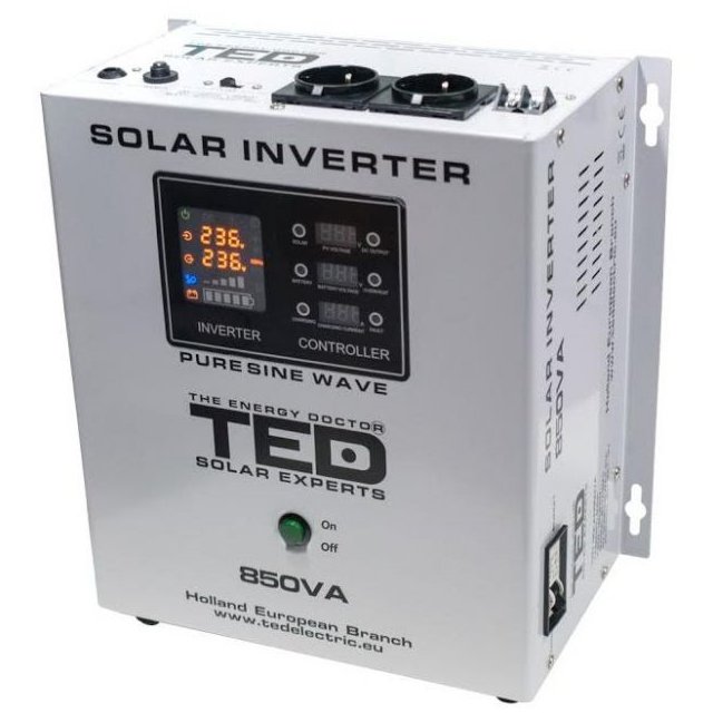 Invertor solar TED 12V la 230V 500W sinusoidală pură