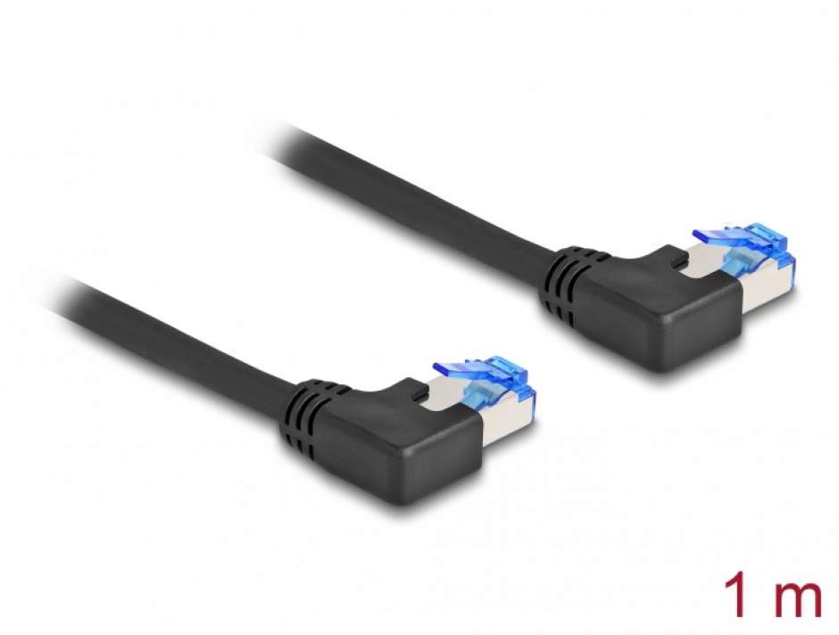 Cablu RJ45 Cat.6A SFTP 90° Delock, 1m