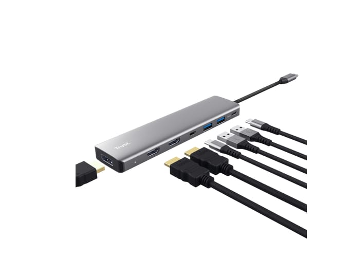 Adaptor Trust Dalyx 7-in-1 USB-C - HDMI Dual, 100W PD - imagine 4
