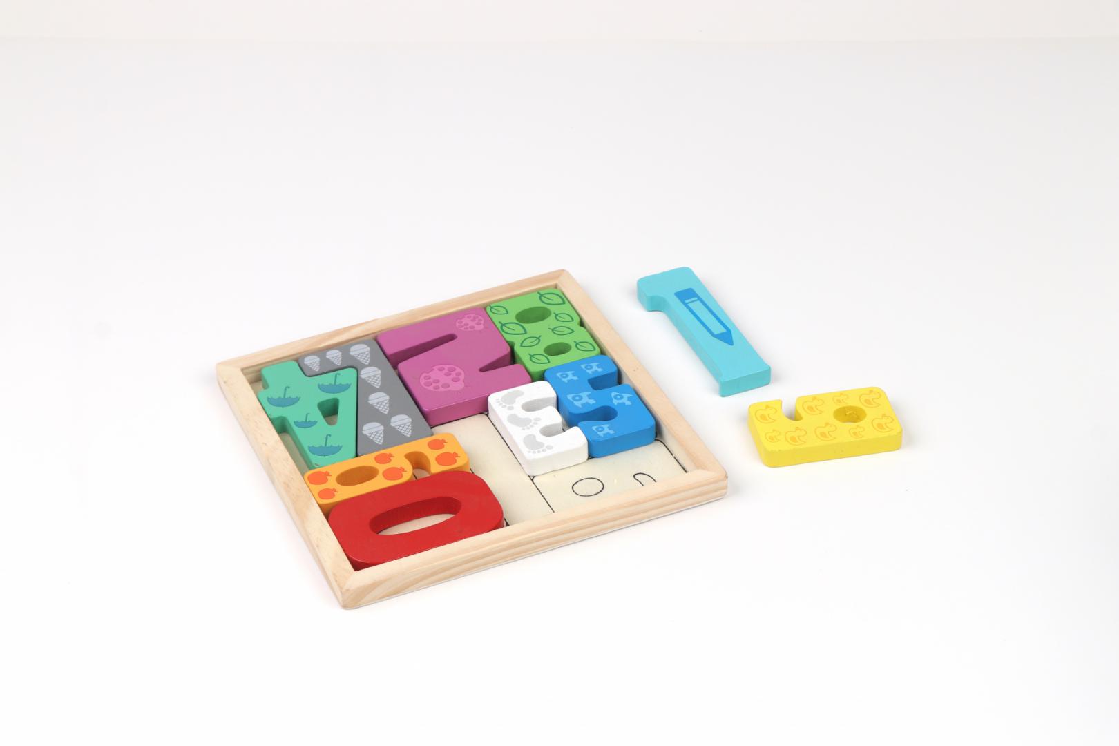 Puzzle Lemn Numere Momki - 12 Piese Educațional