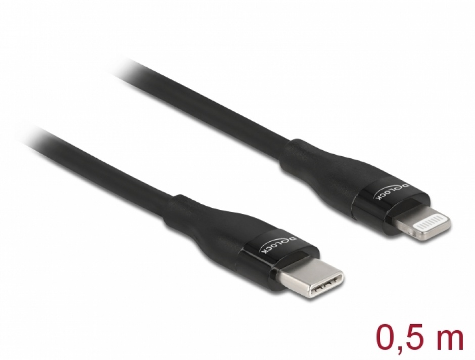 Cablu USB-C Lightning Delock MFi 0.5m